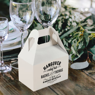 Hangover Relief Kit   Vintage Style Wedding Favour Box