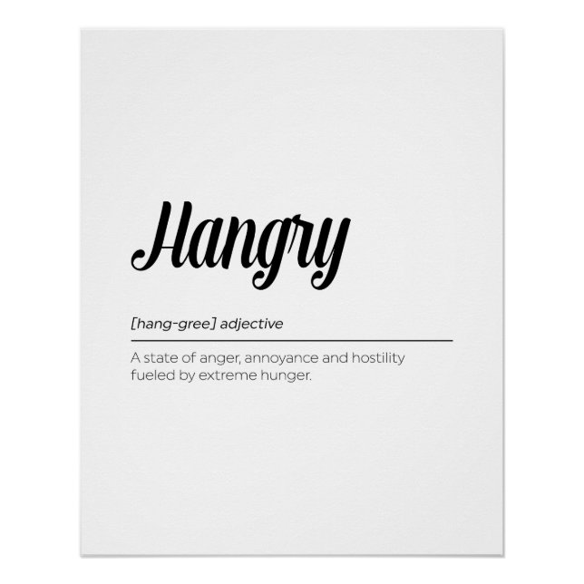 Hangry Definition Poster (Front)