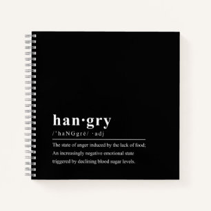 Hangry Dictionary Definition DIY Cookbook Notebook