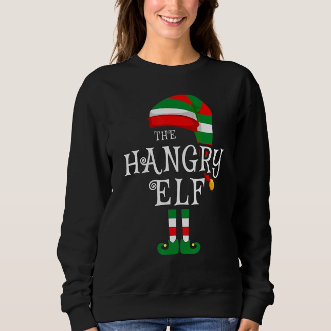 Hangry Elf Family Christmas Matching Pyjamas Group Sweatshirt (Front)