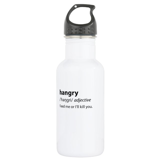 Hangry Funny Dictionary Definition 532 Ml Water Bottle (Front)