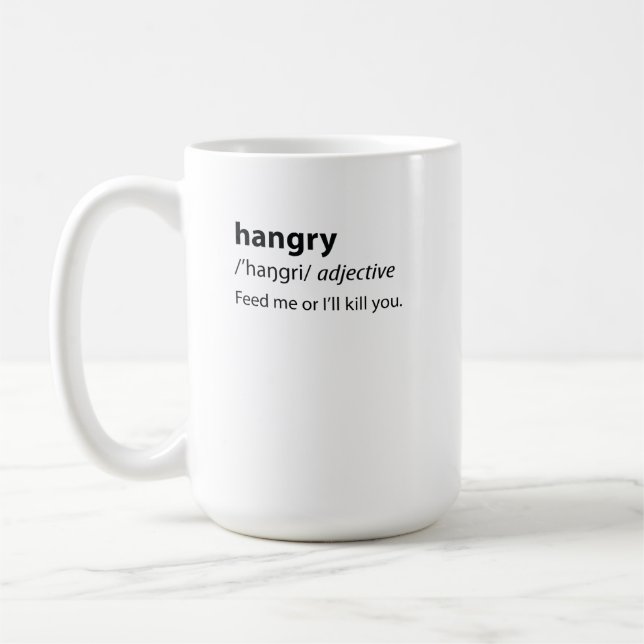 Hangry Funny Dictionary Definition Coffee Mug (Left)