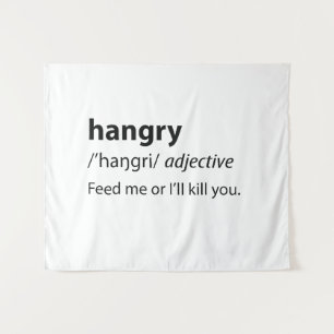 Hangry Funny Dictionary Definition Tapestry