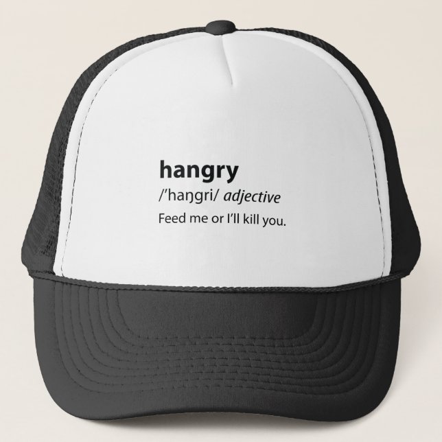 Hangry Funny Dictionary Definition Trucker Hat (Front)
