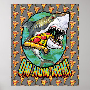 Hangry Pizza Shark Poster
