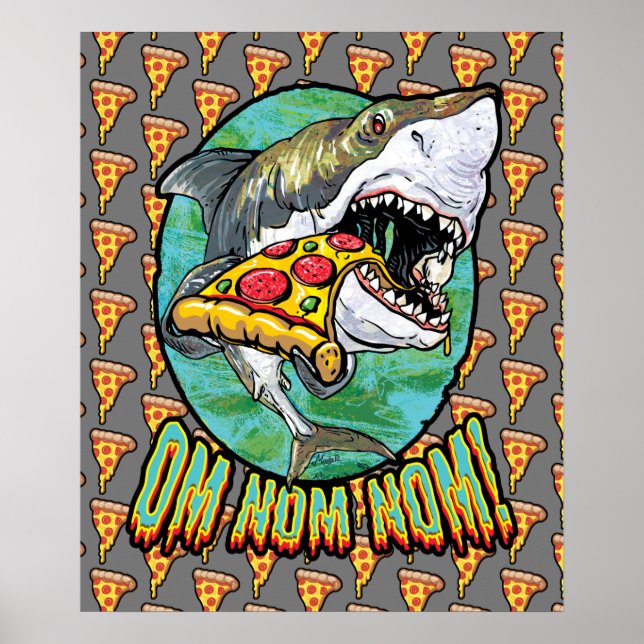 Hangry Pizza Shark Poster (Front)