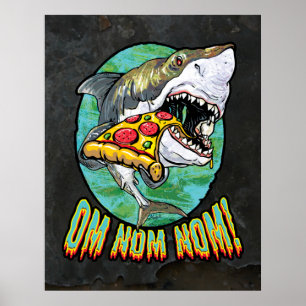 Hangry Pizza Shark Poster