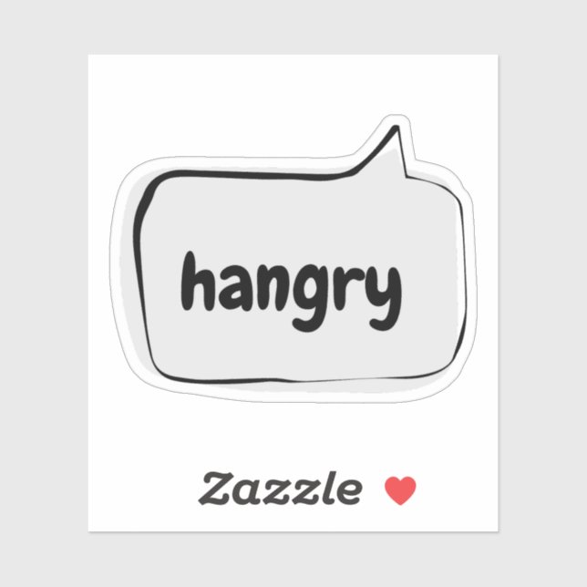 hangry Speech Bubble Vinyl Sticker (Sheet)