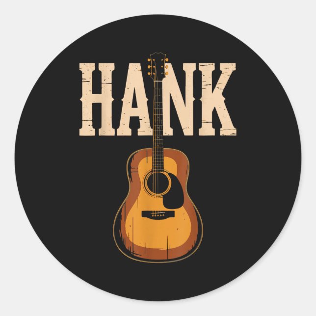 Hank Folk Style Line Dancing Western Country Music Classic Round Sticker (Front)