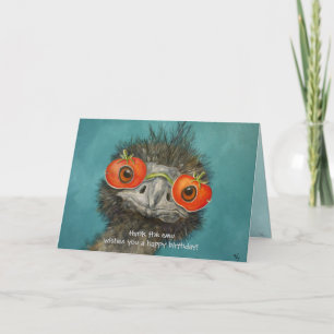Hank the emu wishes you a happy birthday! card