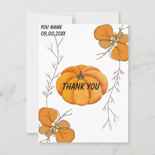 hank You Card, Black Floral Thank You Card Printab