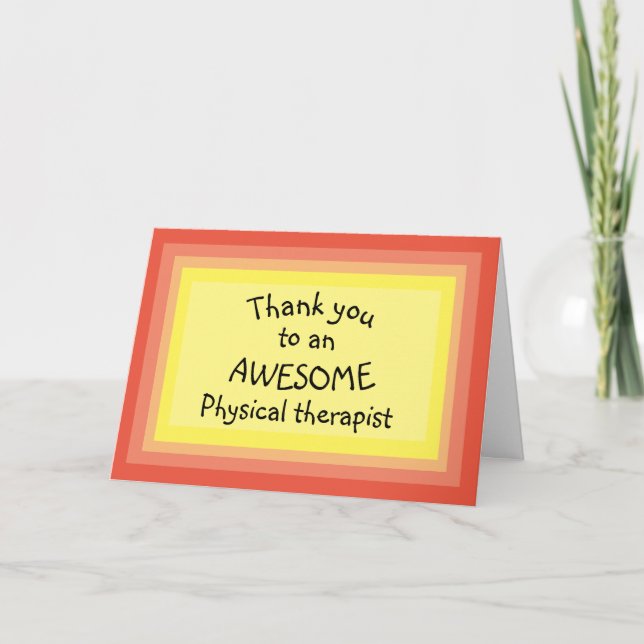 Hank you card for your physical therapist (Front)