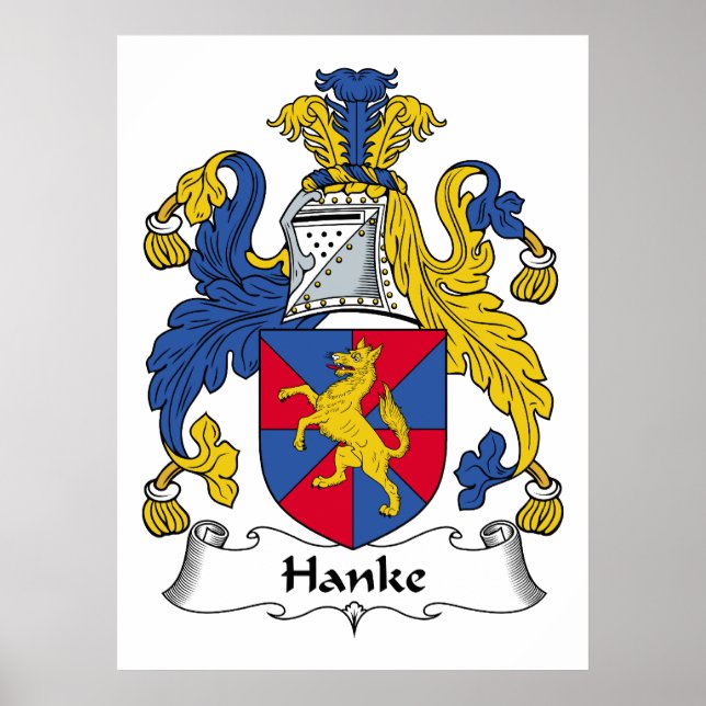Hanke Family Crest Poster (Front)