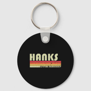Hanks Surname Funny Retro Vintage 80s 90s Birthday Key Ring