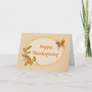 hanksgiving - Flowers `n Butterfly Holiday Card