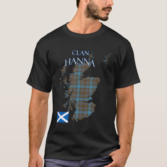 Hanna Scottish Clan Tartan Scotland T-Shirt (Front)