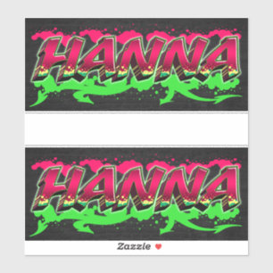 Hanna Vorname Name Graffiti Aufkleber Sticker