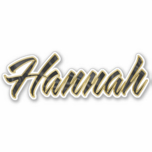 Hannah black gold lettering sticker sticker