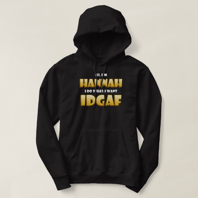 Hannah Costume IDGAF Meme Funny Halloween Costume  Hoodie (Design Front)