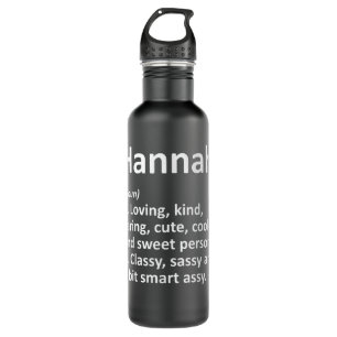 HANNAH Definition Personalised Name Funny Birthday 710 Ml Water Bottle