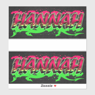 Hannah First Name Graffiti Sticker