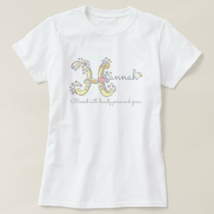 Hannah girls name decorative custom meaning T-Shirt