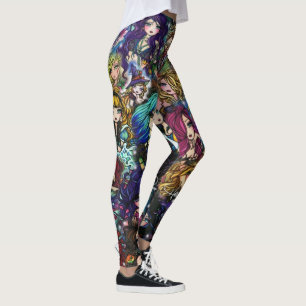 Hannah Lynn Fantasy Art Mermaid Fairies Collage Leggings