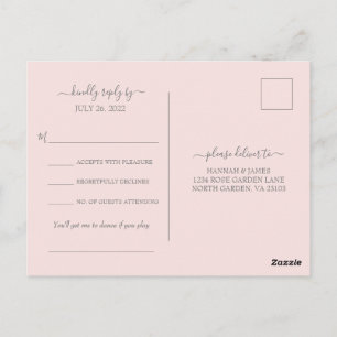 Hannah Modern Simple Song Request Wedding RSVP Postcard