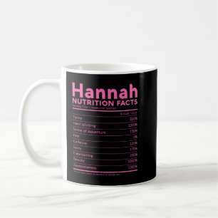 Hannah Name Nutrition Facts Personalised Women Gir Coffee Mug