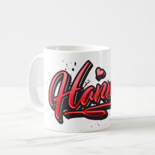 Hannah red Heart Graffiti Tasse Kaffeetasse Coffee Mug