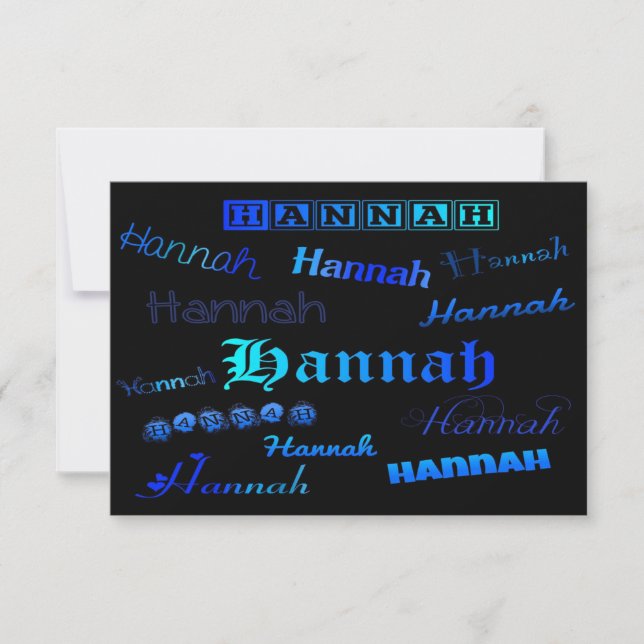 Hannah response card (Front)