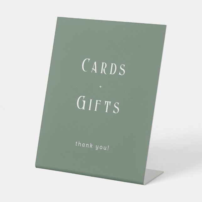 HANNAH Sage Green Cards & Gifts Pedestal Sign (Front)