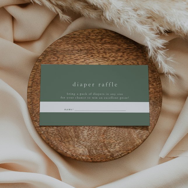 HANNAH Sage Green Simple Baby Shower Diaper Raffle Enclosure Card (HANNAH Sage Green Simple Baby Shower Diaper Raffle Enclosure Card)