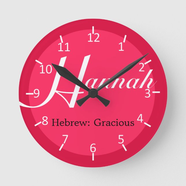 Hannah Strawberry Two-Toned Round Clock (Front)