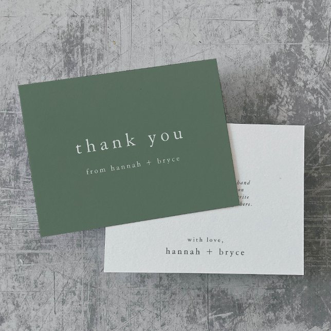 HANNAH Unique Sage Green Minimalist Modern Simple Thank You Card (HANNAH Unique Sage Green Minimalist Modern Simple Thank You Card)