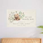 HANNAH Vintage Boho We Can Bearly Wait Baby Shower Banner<br><div class="desc">This vintage boho we can bearly wait baby shower banner from the Hannah Collection is perfect for a backyard baby shower. This cute boho design with a gender neutral animal theme features a baby bear with bumble bees, white flowers and summer greenery on a vintage cream background. Customise the welcome...</div>