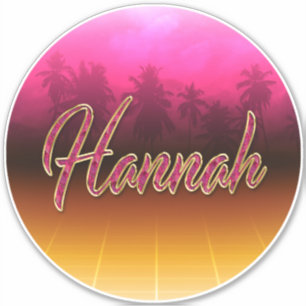 Hannah Vorname Name golden pink Aufkleber Sticker