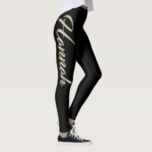 Hannah white gold Handwriting Hose Leggings