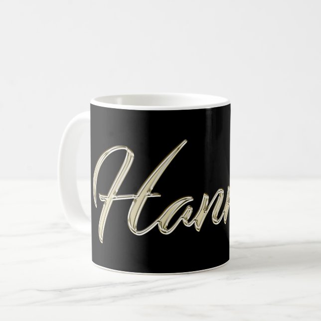 Hannah white Handwriting Tasse Kaffeetasse Coffee Mug (Front Left)