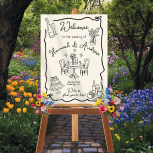 Hannah's Welcome Wedding wavy frame bow Poster