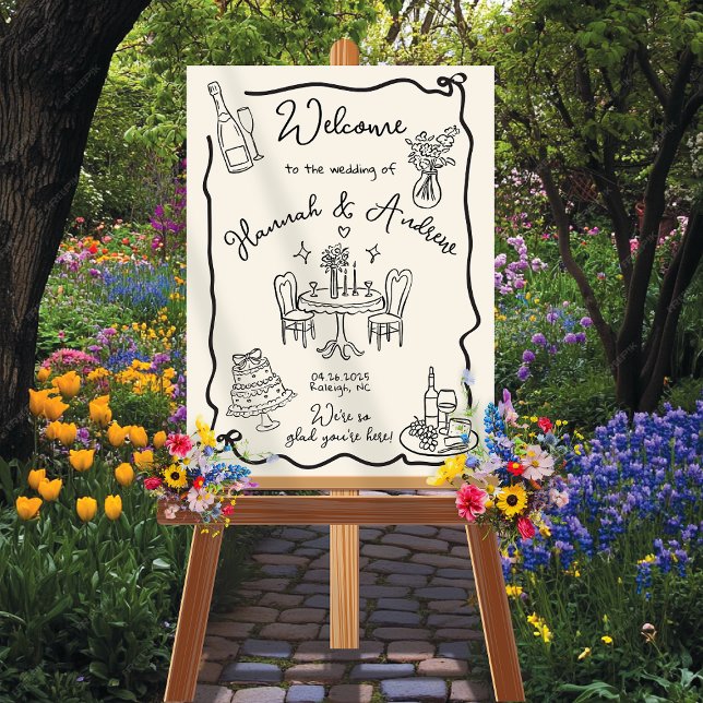 Hannah's Welcome Wedding wavy frame bow Poster (Creator Uploaded)