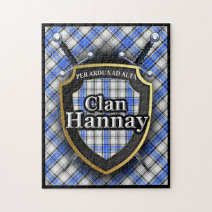 Hannay Clan Tartan Swords and Shield Jigsaw Puzzle