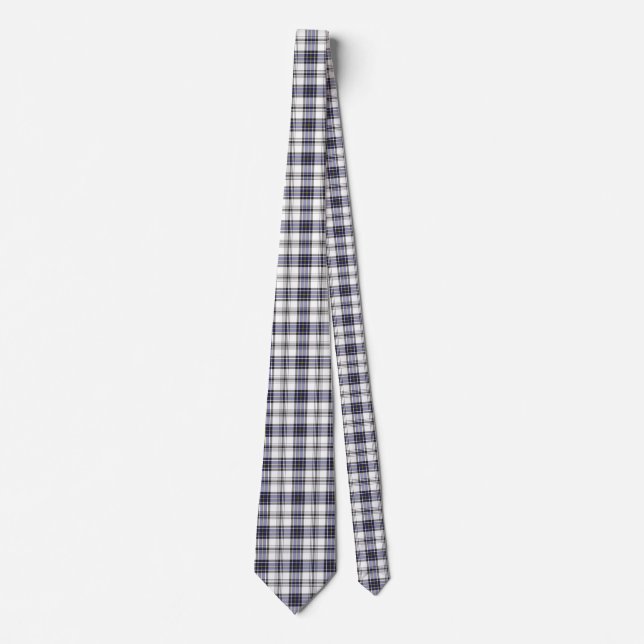 Hannay Tartan Plaid Blue Black Pattern Tie (Front)