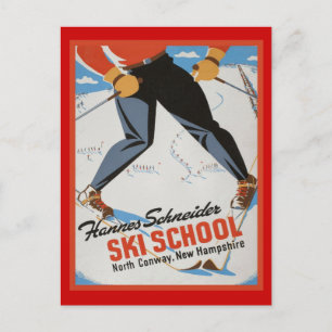 Hannes Schneider Ski School Postcard