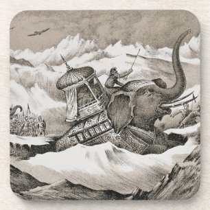 Hannibal (247-c.183 BC) and his war elephants cros Coaster