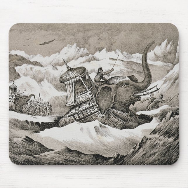 Hannibal (247-c.183 BC) and his war elephants cros Mouse Pad (Front)