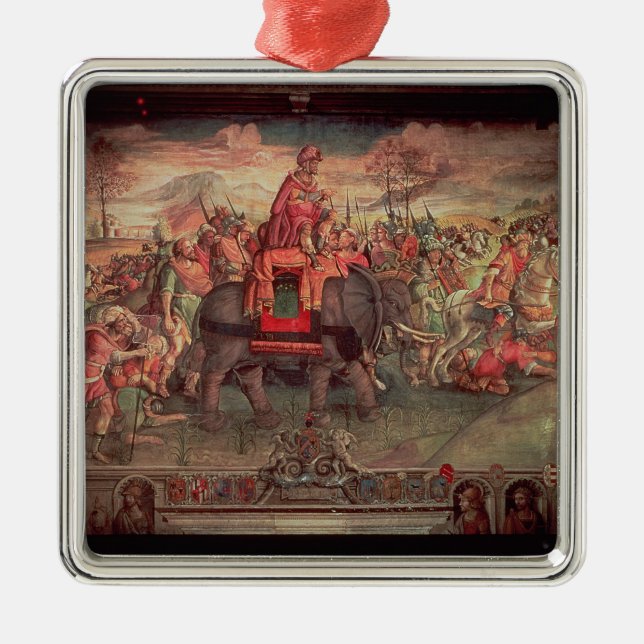 Hannibal Crossing the Alps Metal Tree Decoration (Front)