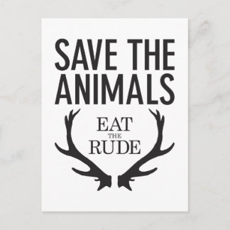 Hannibal Lecter - Eat the Rude (Save the Animals) Postcard