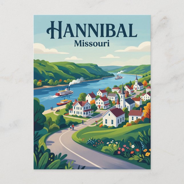 Hannibal Missouri Postcard (Front)