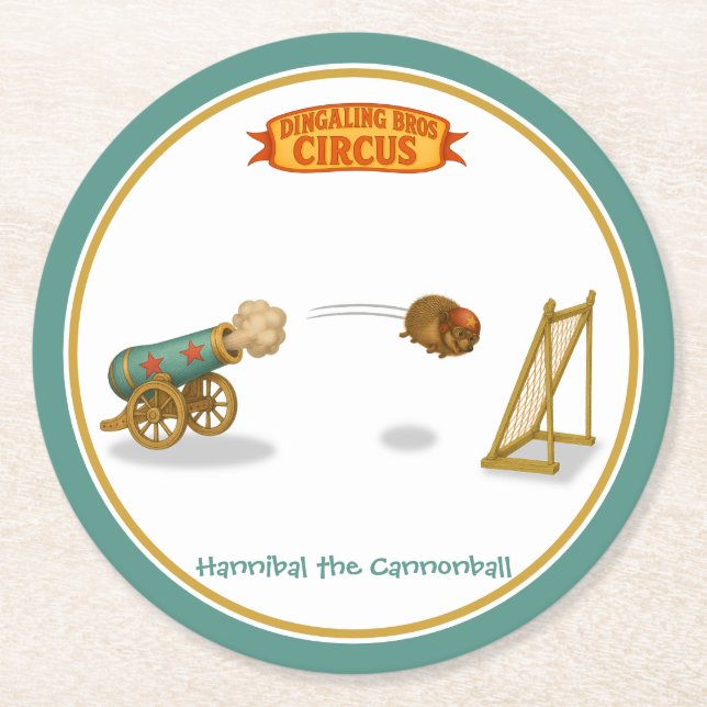 Hannibal the Cannonball Round Paper Coaster (Front)